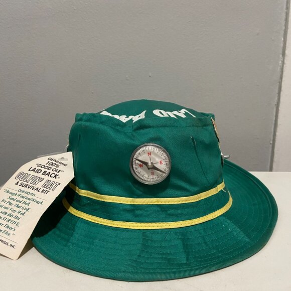 NEW Vintage 1989 Laid Back Golfer's Association Survival Bucket Hat Green Large - Picture 5 of 9